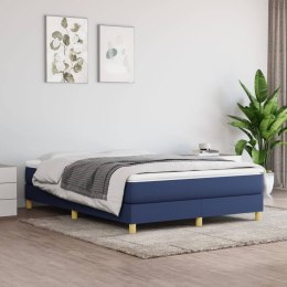 Łóżko kontynentalne, niebieskie, obite tkaniną, 140x190 cm Lumarko!