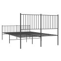 Metalowa rama łóżka z wezgłowiem i zanóżkiem, czarna, 140x190cm Lumarko!
