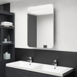 Szafka łazienkowa z lustrem i LED, biel i dąb, 60 x 11 x 80 cm Lumarko!