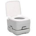 Przenośna toaleta turystyczna, szaro-biała, 10+10 L, HDPE Lumarko!