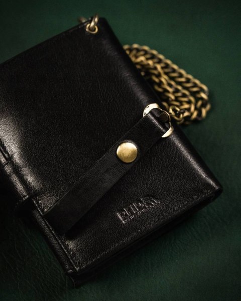 Portfel męski ze skóry naturalnej z łańcuchem — Peterson Lumarko!