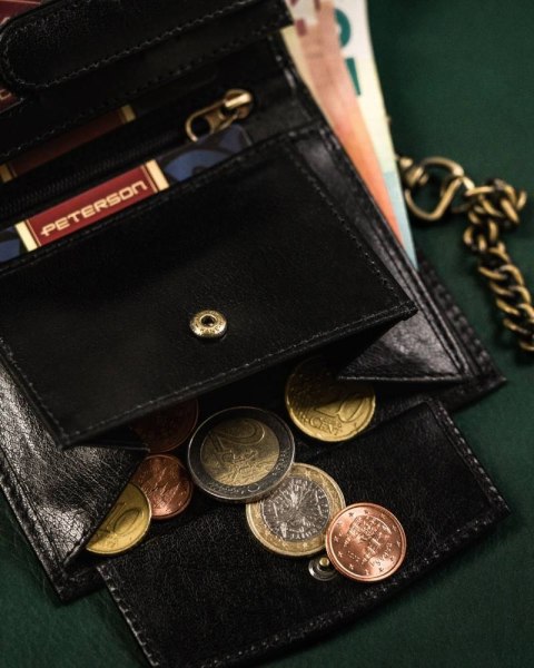 Portfel męski ze skóry naturalnej z łańcuchem — Peterson Lumarko!