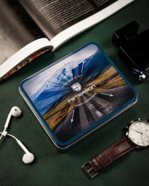 Portfel męski ze skóry naturalnej z łańcuchem — Peterson Lumarko!