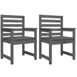 Krzesła ogrodowe, 2 szt., szare, 60x48x91 cm, lita sosna Lumarko!