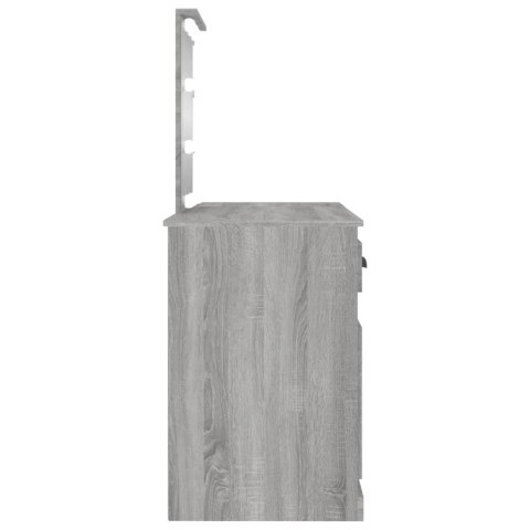 Toaletka z oświetleniem LED, szary dąb sonoma, 130x50x132,5 cm Lumarko!