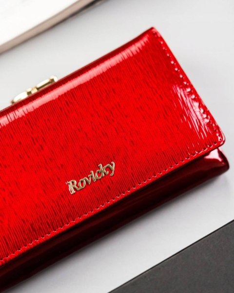 Portfel damski z lakierowanej skóry naturalnej — Rovicky Lumarko!