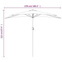  Półparasol balkonowy na słupku z aluminium, 270x135 cm, taupe Lumarko!