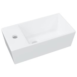 Umywalka, biała, 48x25x15 cm, ceramiczna Lumarko!