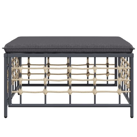 Podnóżek ogrodowy z ciemnoszarą poduszką, polirattan Lumarko!