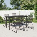 5-częściowy zestaw mebli ogrodowych, czarny, rattan PVC Lumarko!