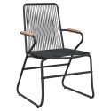 5-częściowy zestaw mebli ogrodowych, czarny, rattan PVC Lumarko!