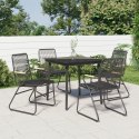 5-częściowy zestaw mebli ogrodowych, czarny, rattan PVC Lumarko!
