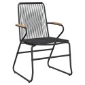 5-częściowy zestaw mebli ogrodowych, czarny, rattan PVC Lumarko!