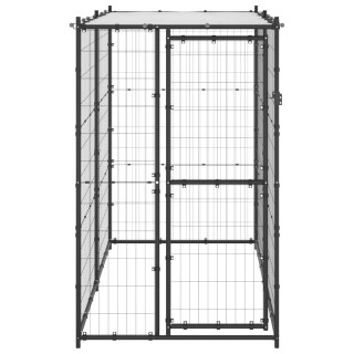 Kojec dla psa z zadaszeniem, stalowy, 110x220x180 cm Lumarko!
