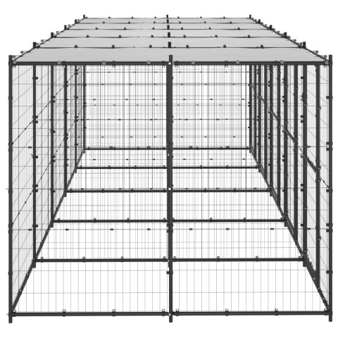 Kojec dla psa, z zadaszeniem, stalowy, 12,1 m² Lumarko!