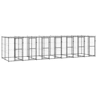 Kojec dla psa, z zadaszeniem, stalowy, 16,94 m² Lumarko!