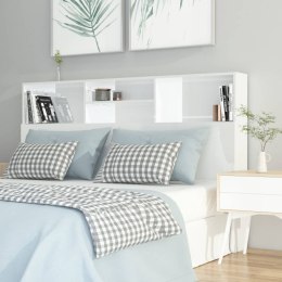 Wezgłowie łóżka z półkami, biel z połyskiem, 160x19x103,5 cm Lumarko!