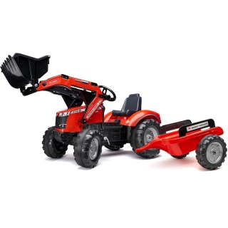 Traktor Massey Ferguson Czerwony na Pedały z Przyczepką od 3 Lat Lumarko!