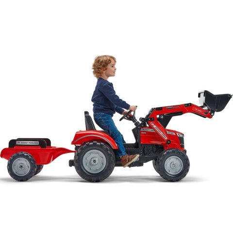 Traktor Massey Ferguson Czerwony na Pedały z Przyczepką od 3 Lat Lumarko!