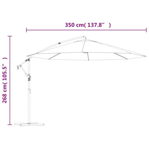 Parasol wiszący ze słupkiem aluminiowym, 350 cm, antracytowy Lumarko!