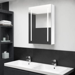 Szafka łazienkowa z lustrem i LED, lśniąca biel, 50x13x70 cm Lumarko!