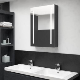 Szafka łazienkowa z lustrem i LED, lśniąca czerń, 50x13x70 cm Lumarko!