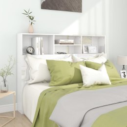 Wezgłowie łóżka z półkami, biel z połyskiem, 140x19x103,5 cm Lumarko!