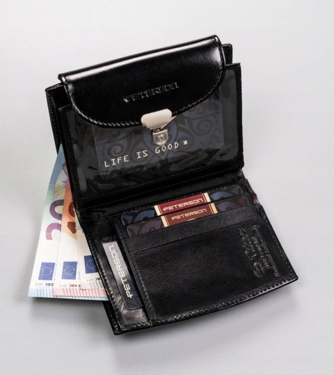 Skórzany portfel damski z systemem RFID — Peterson Lumarko!