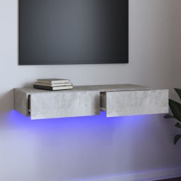 Szafka pod TV z oświetleniem LED, szarość betonu, 90x35x15,5 cm Lumarko!