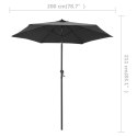  Parasol, antracytowy, 200x211 cm, aluminium Lumarko!