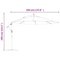  Parasol wiszący z LED i metalową rurą, 350 cm, zielony Lumarko!