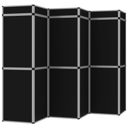 18-panelowa składana ścianka wystawiennicza, 362x200 cm, czarna Lumarko!