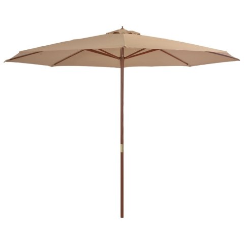 Parasol ogrodowy na drewnianym słupku, 350 cm, taupe Lumarko!