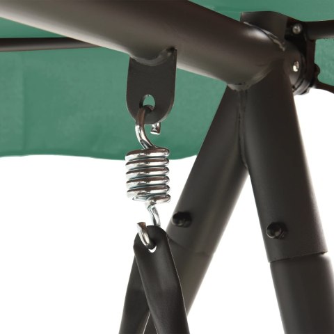 Huśtawka ogrodowa z daszkiem, zielona, 198 cm, tkanina i stal Lumarko!