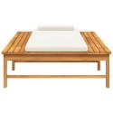 Leżak z poduszkami, kremowy, lite drewno akacjowe Lumarko!
