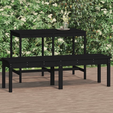 2-osobowa ławka ogrodowa, czarna, 159,5x44x45 cm, sosnowa Lumarko!