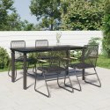 5-częściowy zestaw mebli ogrodowych, czarny, rattan PVC Lumarko!