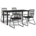 5-częściowy zestaw mebli ogrodowych, czarny, rattan PVC Lumarko!