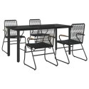 5-częściowy zestaw mebli ogrodowych, czarny, rattan PVC Lumarko!