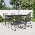 5-częściowy zestaw mebli ogrodowych, czarny, rattan PVC Lumarko!