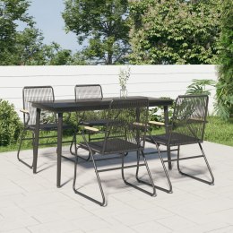 5-częściowy zestaw mebli ogrodowych, czarny, rattan PVC Lumarko!