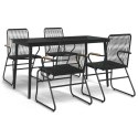5-częściowy zestaw mebli ogrodowych, czarny, rattan PVC Lumarko!