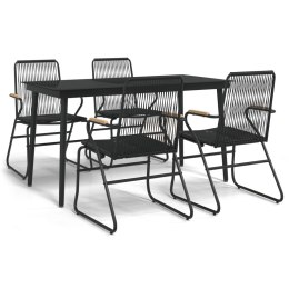 5-częściowy zestaw mebli ogrodowych, czarny, rattan PVC Lumarko!
