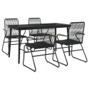 5-częściowy zestaw mebli ogrodowych, czarny, rattan PVC Lumarko!