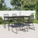 5-częściowy zestaw mebli ogrodowych, czarny, rattan PVC Lumarko!