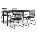 5-częściowy zestaw mebli ogrodowych, czarny, rattan PVC Lumarko!