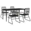 5-częściowy zestaw mebli ogrodowych, czarny, rattan PVC Lumarko!