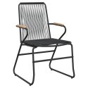 5-częściowy zestaw mebli ogrodowych, czarny, rattan PVC Lumarko!