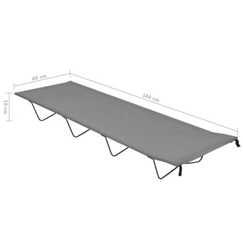 Łóżko polowe, 180x60x19 cm, tkanina Oxford i stal, szare Lumarko!