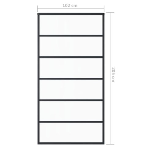 Drzwi przesuwne z osprzętem, szkło ESG i aluminium, 102x205 cm Lumarko!